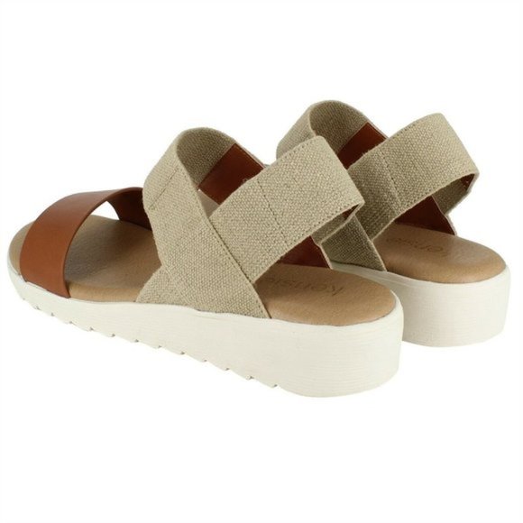 Kensie Women Everlee Slingback Wedge Platform  Strappy Sandal--Tan - Picture 2 of 9